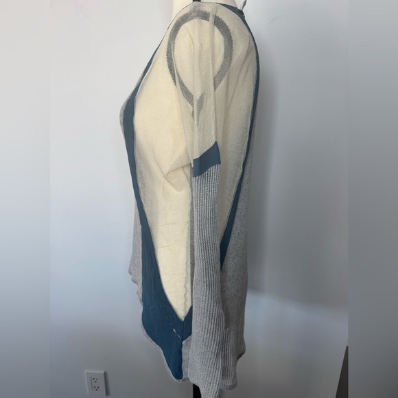 Helmut Lang Gray Blue Sheer Mesh Knit Sweater – Size Petite - Picture 5 of 17